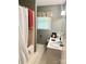 Full bathroom featuring a shower-tub combination and single sink vanity at 227 James Rd, Taylorsville, NC 28681