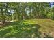 Expansive backyard with lush green lawn and mature trees offering shade and privacy at 2317 Houston Branch Rd, Charlotte, NC 28270