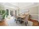 Elegant dining room with a wooden table, chandelier, and a large window for natural light at 2317 Houston Branch Rd, Charlotte, NC 28270