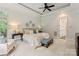Spacious main bedroom with neutral tones, tray ceiling, and modern decor, creating a relaxing atmosphere at 408 Covington Xing, Matthews, NC 28104