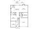 Layout of the first floor, showing the kitchen, living and dining rooms, bedroom and garage at 4121 Vista Pine Dr, Charlotte, NC 28215
