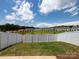 View of fenced backyard with green grass and view of neighboring homes at 4177 Steel Way, Sherrills Ford, NC 28673