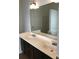 Bathroom featuring double sinks, dark cabinets and large mirror at 5508 Burning Ridge Dr, Monroe, NC 28110