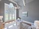 Bright home office with high ceilings, large windows, and modern desk with comfortable chair at 6314 Saint Stephen Ln, Charlotte, NC 28210