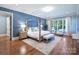 Spacious main bedroom with hardwood floors, natural light, and elegant furnishings at 6314 Saint Stephen Ln, Charlotte, NC 28210