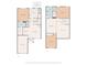 Layout of a two-story home showing bedrooms, bathrooms, kitchen, living and dining areas at 12415 Stratfield Place Cir, Pineville, NC 28134