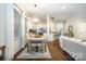 Open floor plan with the dining area flowing into a well-lit kitchen and living space at 138 Blandina Ct, Fort Mill, SC 29708