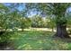 Expansive backyard featuring mature trees and a lush lawn, perfect for outdoor enjoyment at 13909 Idlewild Rd, Matthews, NC 28105