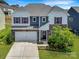 Beautiful two-story home featuring stone accents, red shutters, and well-kept landscaping at 15119 Oleander Dr, Charlotte, NC 28278