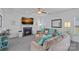 Comfortable living room with fireplace, plush sofas, and stylish decor at 1527 Scarbrough Sw Cir, Concord, NC 28025