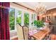 Charming dining room with chandelier, natural light, and lovely views at 229 N Church St # 401, Charlotte, NC 28202