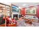 Elegant living room showcasing a fireplace, built-in shelves, and an ornate rug at 229 N Church St # 401, Charlotte, NC 28202