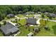 Aerial view of a neighborhood showing landscaped yards, mature trees and backyard amenities at 3256 Fairmead Dr, Concord, NC 28025