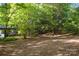 Expansive backyard with mature trees, offering privacy and a tranquil outdoor setting at 3519 Campbell Dr, Charlotte, NC 28205