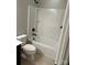 Clean bathroom featuring a tub/shower combo and tile flooring at 3717 English Garden Dr, Gastonia, NC 28056