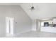 Open living space with tile flooring, a ceiling fan, and an eat-in kitchen at 409 Guiness Pl, Rock Hill, SC 29730