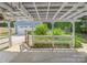 Covered patio with a view of the basketball net and pool at 4911 Rivergreen Ln, Charlotte, NC 28227