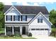 Charming two-story home with light siding, black shutters, and well-manicured lawn at 496 Lenswood Ct, Denver, NC 28037
