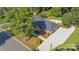 Picturesque aerial shot of a brick home with manicured landscaping and a long, curved driveway at 600 Queens Rd, Cherryville, NC 28021