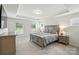 Tranquil bedroom with tray ceiling, plush bedding, and ample natural light from the windows at 11246 Bartrams Way, Charlotte, NC 28278