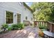 A backyard deck area with green potted plants at 204 S Deerfield Cir, Salisbury, NC 28147