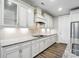 Modern kitchen with white cabinetry, granite countertops, tile backsplash, and stainless steel appliances at 3029 Marchers Trace Dr, Charlotte, NC 28227