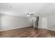 Spacious living room featuring sleek wood floors, neutral paint, and stairs to the upper level at 329 Brannon Meadows Dr, York, SC 29745