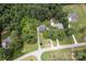 Aerial view of a home nestled among lush trees on a sprawling lot at 3874 Willow Grove Ln, Concord, NC 28025