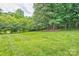 Green backyard with mature trees offering privacy and a serene atmosphere at 3874 Willow Grove Ln, Concord, NC 28025