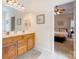 Bathroom with double sink vanity and access to main bedroom at 3874 Willow Grove Ln, Concord, NC 28025