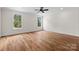 Spacious bedroom with hardwood floors, ceiling fan, and bright, natural light at 537 Riddle Mill Rd, Clover, SC 29710