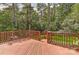 Back deck overlooks a lush green backyard surrounded by mature trees at 6117 Yellowood Rd, Charlotte, NC 28210