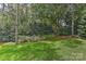 Secluded backyard with mature trees, lush greenery, and well-maintained lawn for peaceful outdoor relaxation at 6117 Yellowood Rd, Charlotte, NC 28210