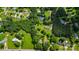 An aerial view shows a neighborhood with mature trees and a combination of homes and green spaces at 617 Oak Grove Rd, Kings Mountain, NC 28086