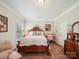 Cozy bedroom with a decorative bed frame, soft lighting, and a relaxing ambiance for peaceful nights at 9428 Carneros Creek Rd, Charlotte, NC 28214