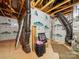 Unfinished room featuring framing, ventilation and ductwork, and stored belongings at 9428 Carneros Creek Rd, Charlotte, NC 28214