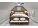 Bedroom featuring neutral carpet, ceiling fan and a large window at 109 Trent Pines Dr, Mooresville, NC 28117