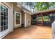 Wooden deck with view of the backyard and forest at 109 Trent Pines Dr, Mooresville, NC 28117