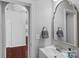 Tastefully designed bathroom features a modern sink, mirror, and a hallway view at 1335 Bryson Gap Dr, Fort Mill, SC 29715