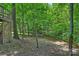 The backyard features mature trees and landscaping, offering a peaceful and private outdoor space at 1419 Jules Ct, Charlotte, NC 28226