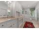 Bathroom with double sink vanity, natural light and neutral colored walls at 2324 Kingsmill Ter, Charlotte, NC 28270