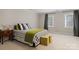 Comfortable bedroom with twin windows, neutral carpeting, and modern furnishings at 2324 Kingsmill Ter, Charlotte, NC 28270