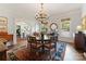 Refined dining room with hardwood floors, chandelier, and large windows at 2324 Kingsmill Ter, Charlotte, NC 28270