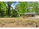 View of the backyard highlighting the yard and the brick home at 5320 Kildare Dr, Charlotte, NC 28215