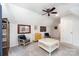Bonus room featuring a ceiling fan, and carpeted floors, perfect for a living space at 11624 Crossroads Pl, Concord, NC 28025