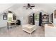 Bonus room with vaulted ceilings, carpet, modern furniture, and shelving units at 11624 Crossroads Pl, Concord, NC 28025