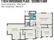 Second floor blueprint featuring a primary bedroom with walk-in closet and three additional bedrooms at 11624 Crossroads Pl, Concord, NC 28025