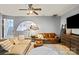 Bright living room with comfortable sofas, ceiling fan, and plenty of natural light at 1420 11Th Street Nw Dr # 15, Hickory, NC 28601