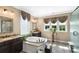 Spa bathroom includes a soaking tub, double vanity, and elegant finishes at 16402 Doves Canyon Ln, Charlotte, NC 28278