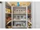 Well-organized pantry with custom shelving, offering ample storage space for groceries and household items at 16402 Doves Canyon Ln, Charlotte, NC 28278